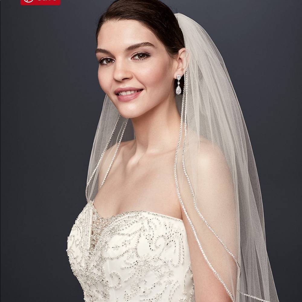 White rhinestone veil